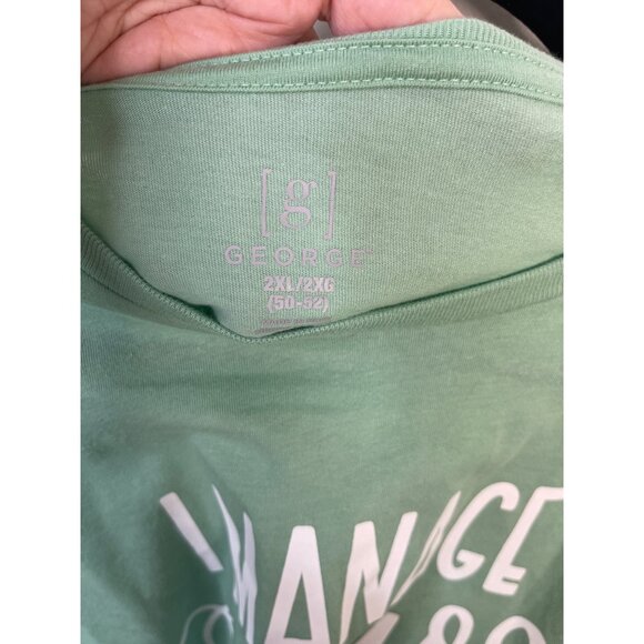 George Mint Green Graphic Tee Shirt "I Manage Chaos Like A Boss" 2XL / 50-52 - Picture 3 of 3